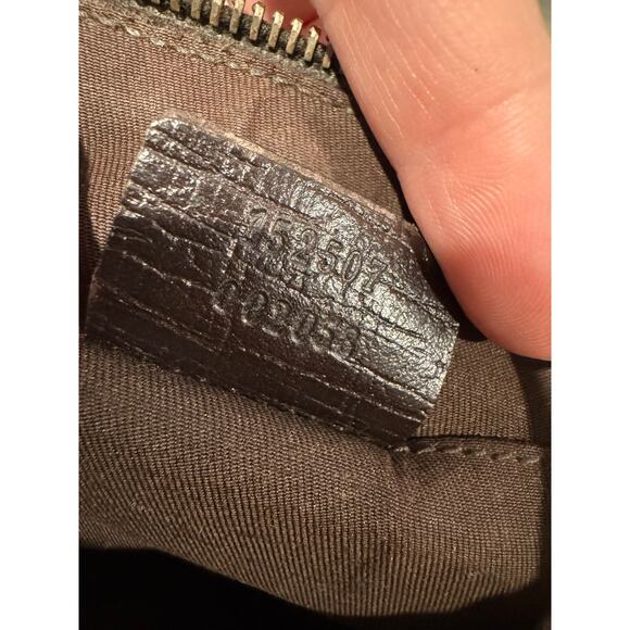 Gucci GG Monogram Canvas Wristlet Clutch with Leather Trim & Green Red Web Strap - Picture 5 of 8